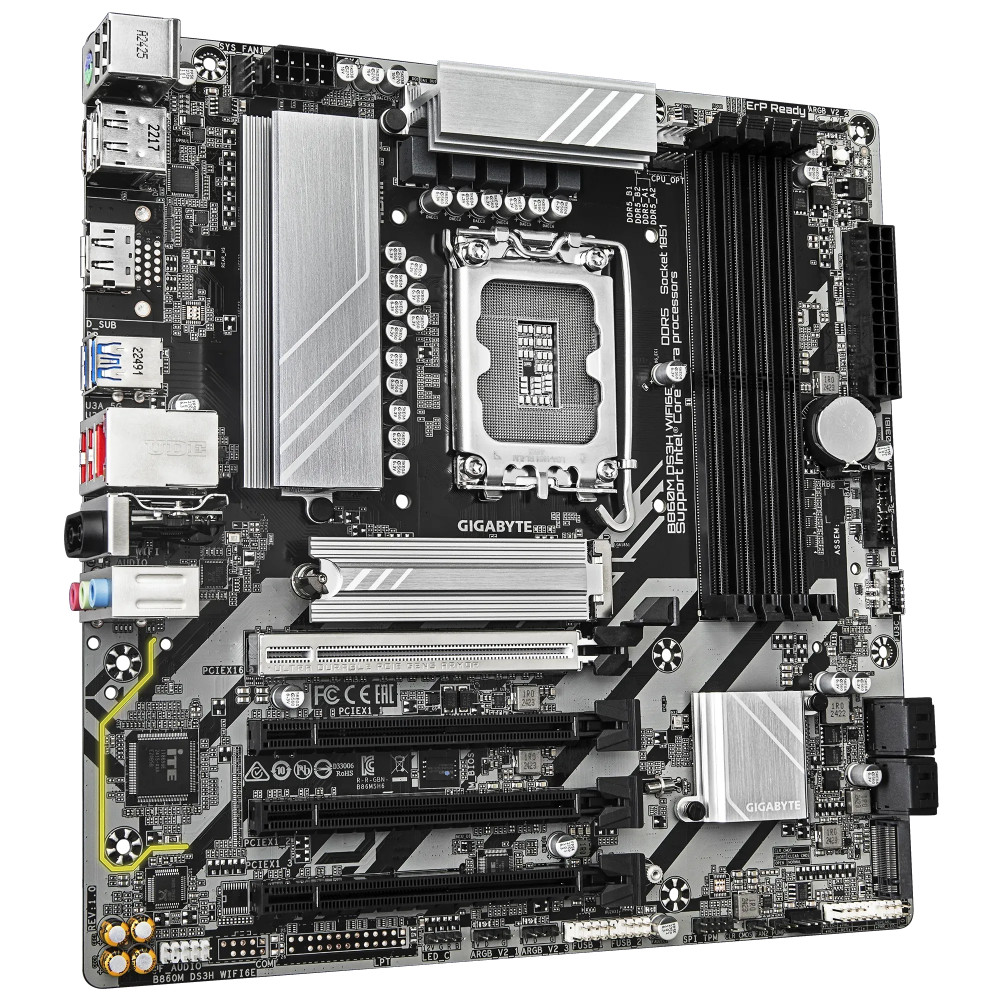 Материнская плата Gigabyte B860M DS3H WIFI6E Micro-ATX, LGA 1851 - миниатюра 2
