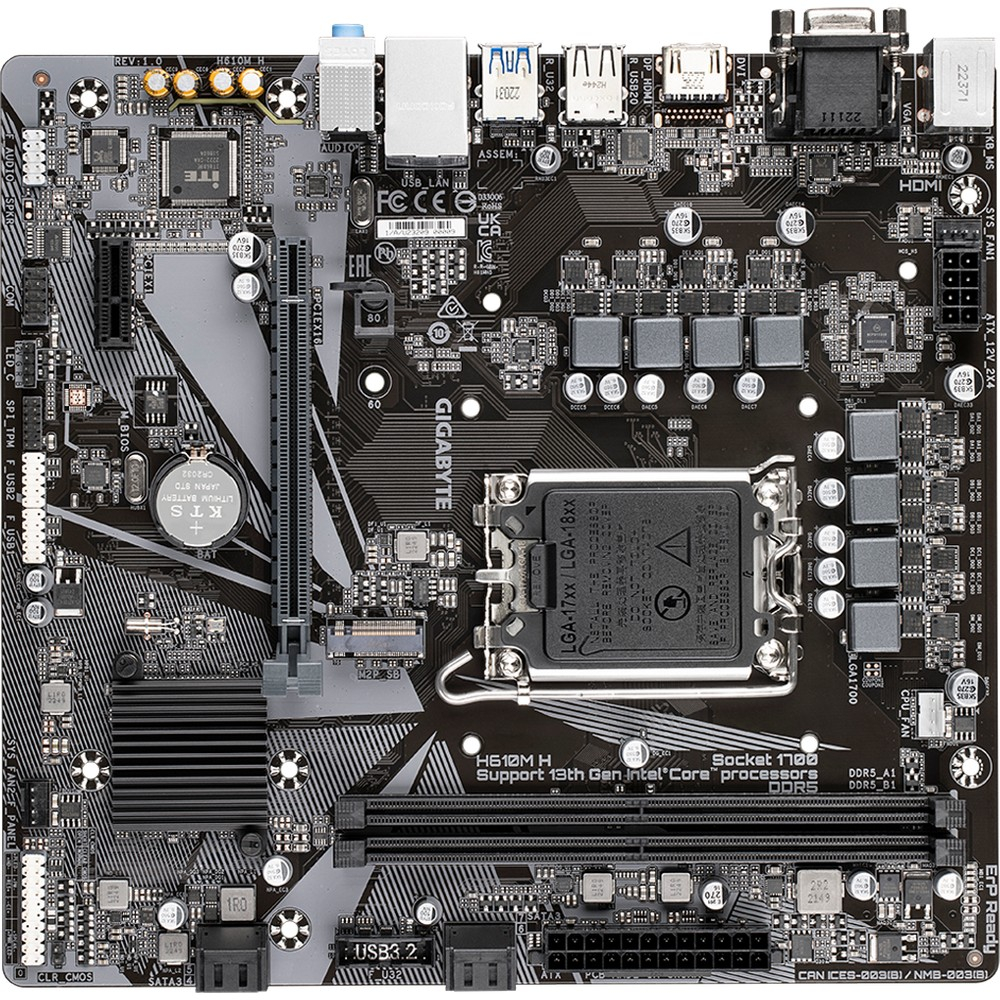 Материнская плата Gigabyte H610M H Micro-ATX, LGA 1700 - миниатюра 3