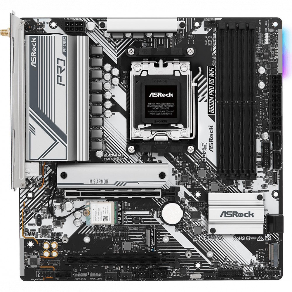 Материнская плата ASRock B650M PRO RS WIFI Micro-ATX, AMD AM5 - миниатюра 2