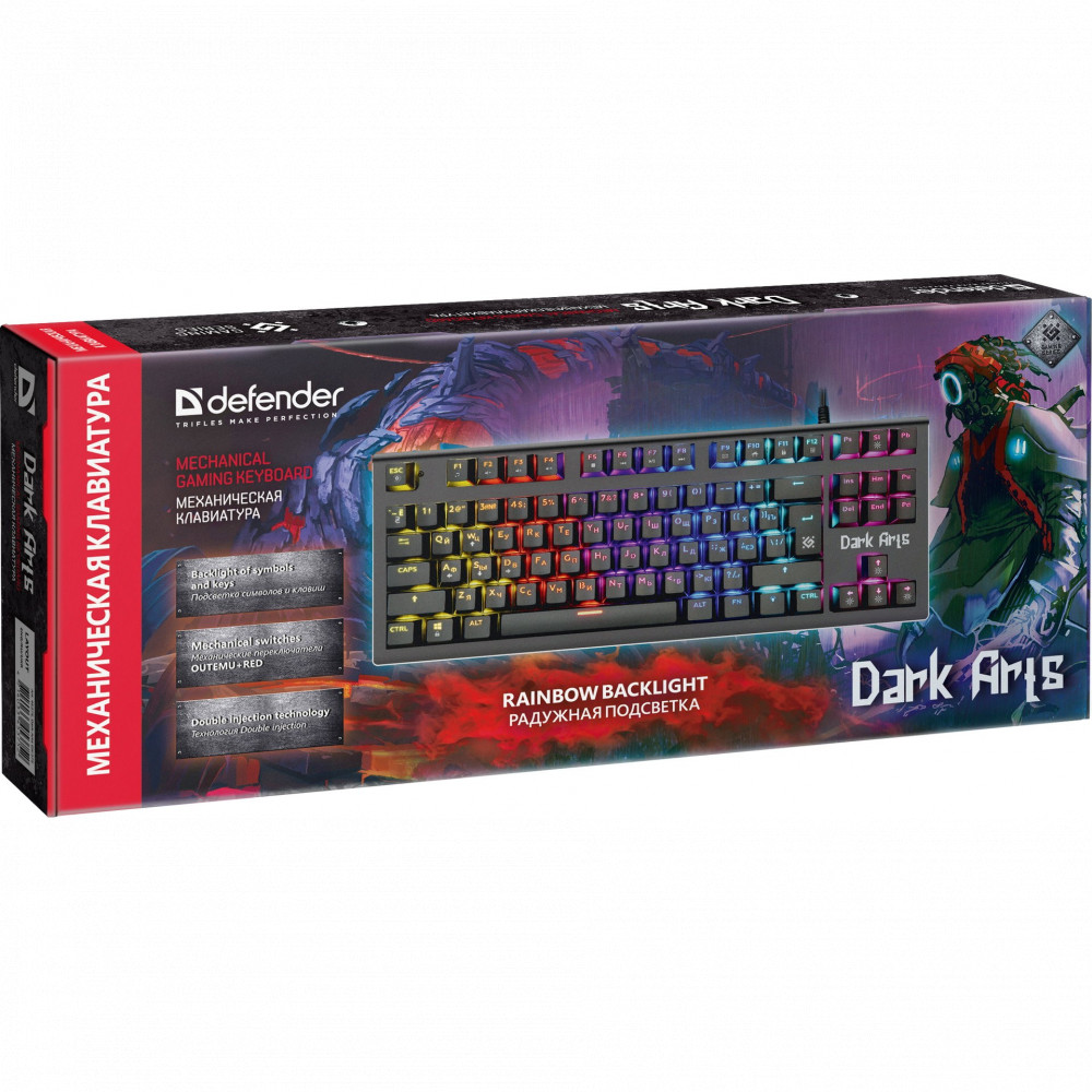 Клавиатура Defender DARK ARTS GK-375 RU 45375 Проводная, USB - миниатюра 5