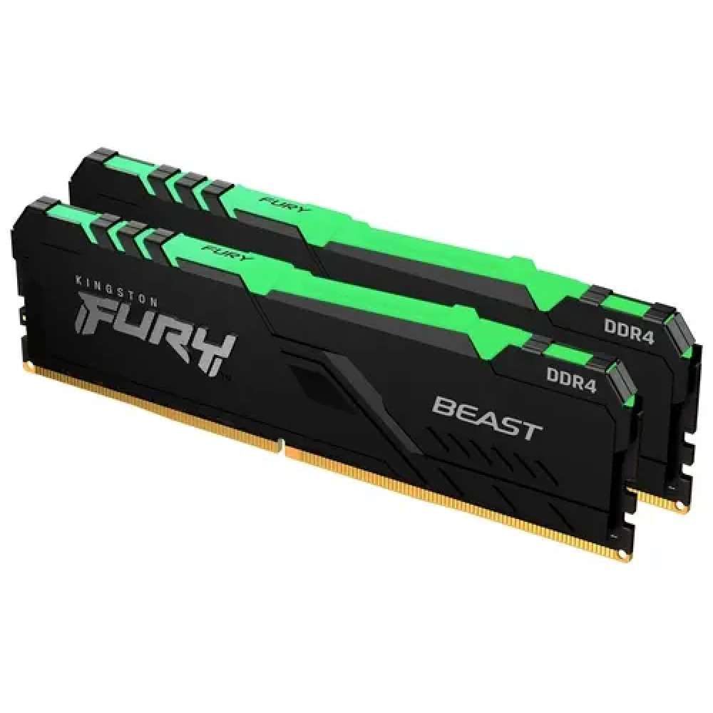 ОЗУ Kingston FURY Beast RGB KF432C16BB12AK2/32 DIMM, DDR4, 32 Гб (2 х 16 Гб), 3200 МГц - миниатюра 2