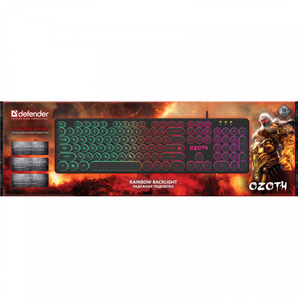 Клавиатура Defender Ozoth GK-106 Black 45106 Проводная, USB - миниатюра 3