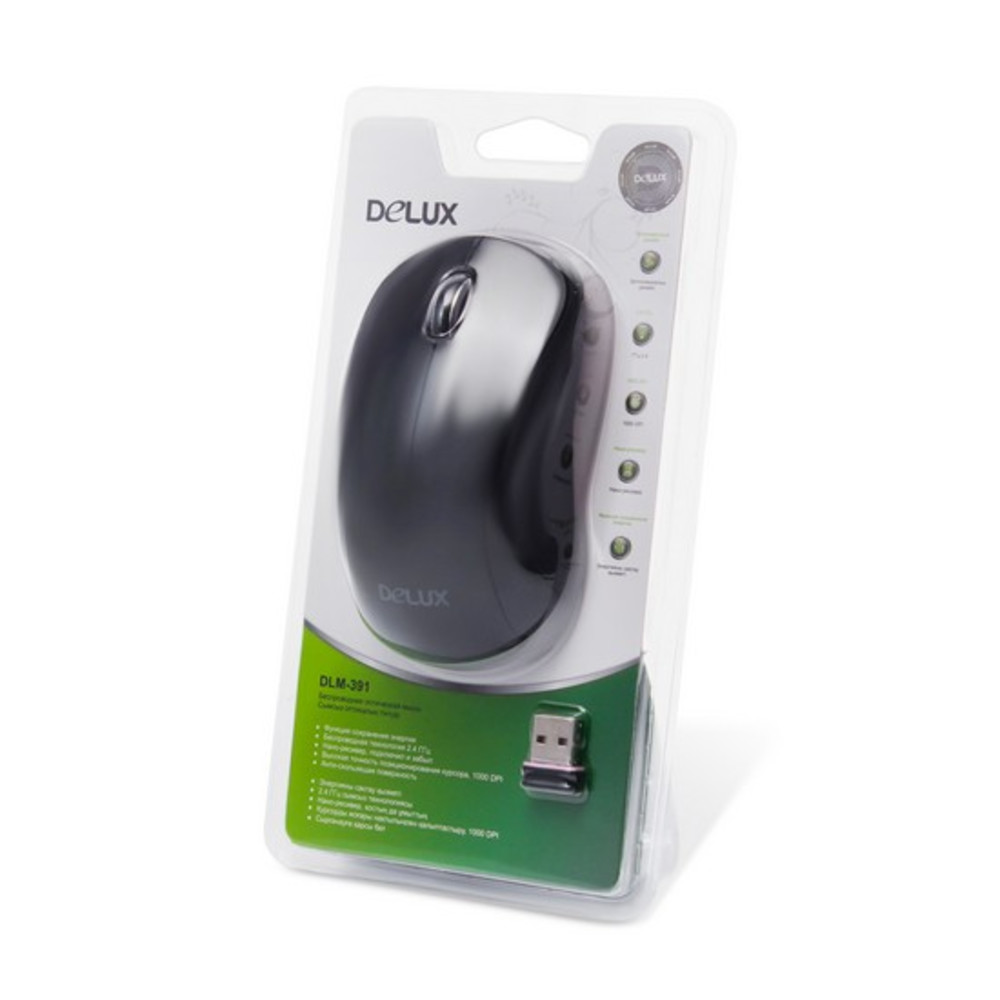 Мышь Deluxe DLM-391OGB Бюджетные, Беспроводная - миниатюра 3