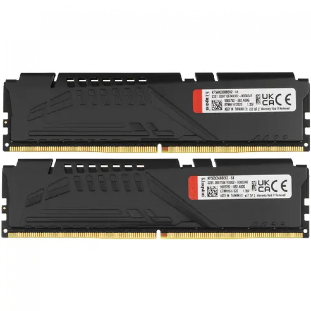 ОЗУ Kingston Fury Beast KF560C36BBEK2-64 DIMM, DDR5, 64 Гб (2 х 32 Гб), 6000 МГц - миниатюра 2