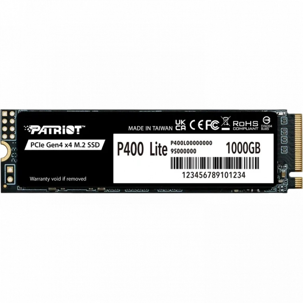 Жесткий диск Patriot P400 Lite P400LP1KGM28H SSD (твердотельные), 1 ТБ, M.2, PCIe — фото товара