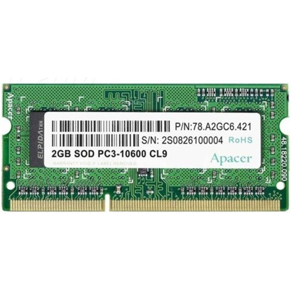 ОЗУ Apacer AS08GFA60CATBGC SO-DIMM, DDR3, 8 Гб, 1600 МГц — фото товара
