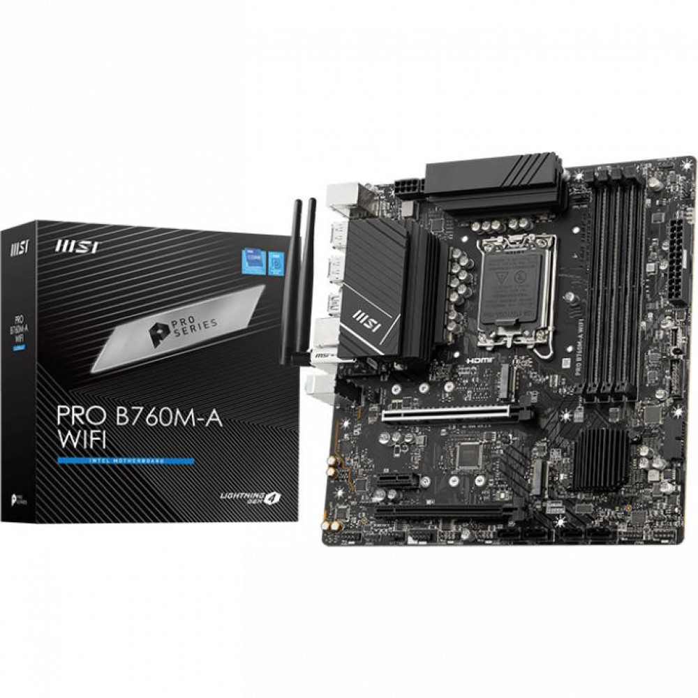Материнская плата MSI PRO B760M-A WIFI Micro-ATX, LGA 1700 - миниатюра 5