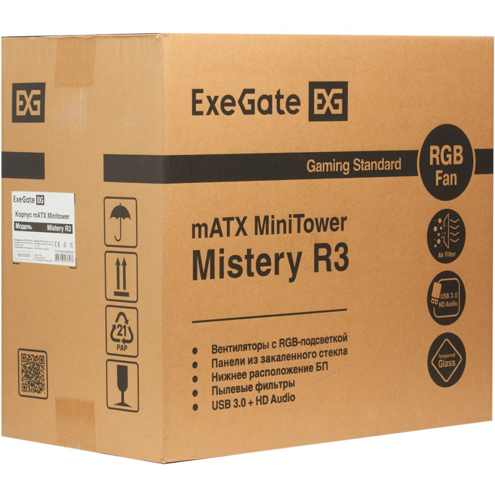 Корпус ExeGate Mistery R3-NPX600 EX294479RUS Mini-Tower - миниатюра 8