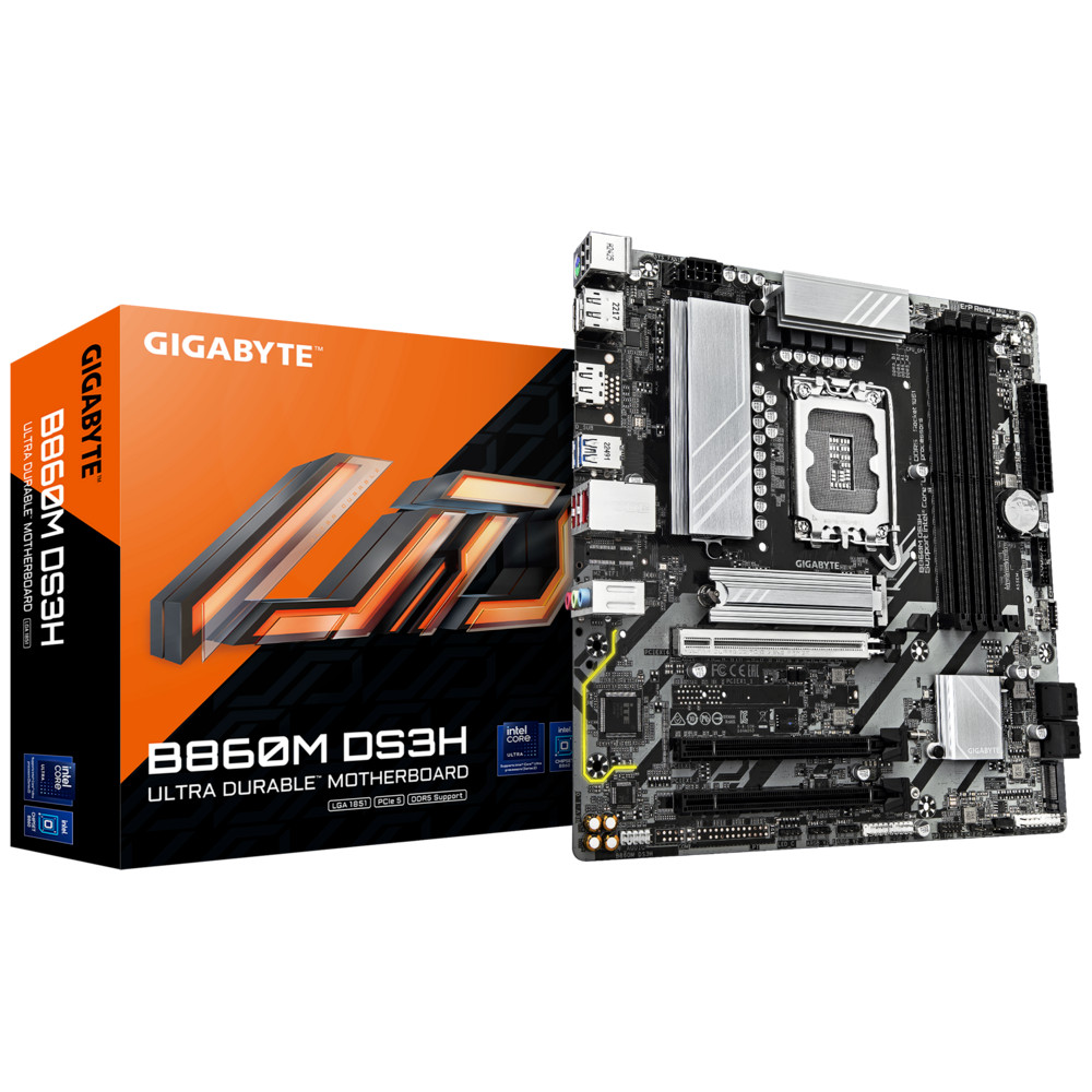 Материнская плата Gigabyte B860M DS3H rev. 1.0 Micro-ATX, LGA 1851 - миниатюра 4