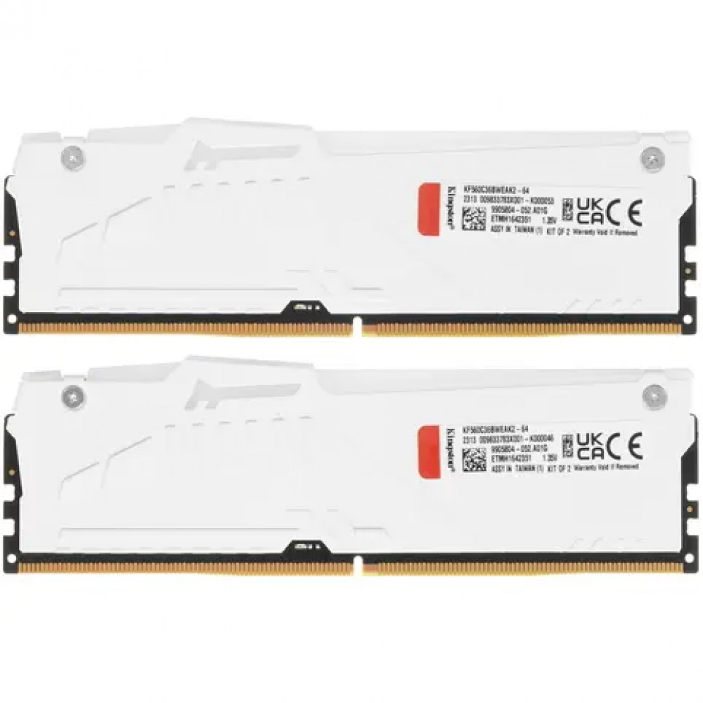 ОЗУ Kingston Fury Beast White KF560C36BWEAK2-64 DIMM, DDR5, 64 Гб (2 х 32 Гб), 6000 МГц - миниатюра 3