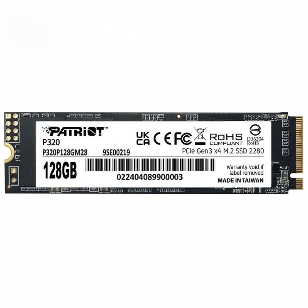 Жесткий диск Patriot 128GB P320 P320P128GM28 SSD (твердотельные), 120 ГБ, M.2, PCIe — фото товара