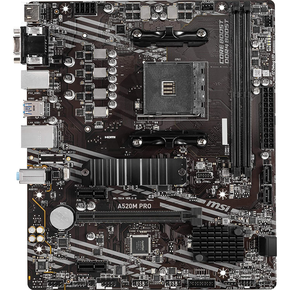 Материнская плата MSI A520M PRO Micro-ATX, AMD AM4 — фото товара