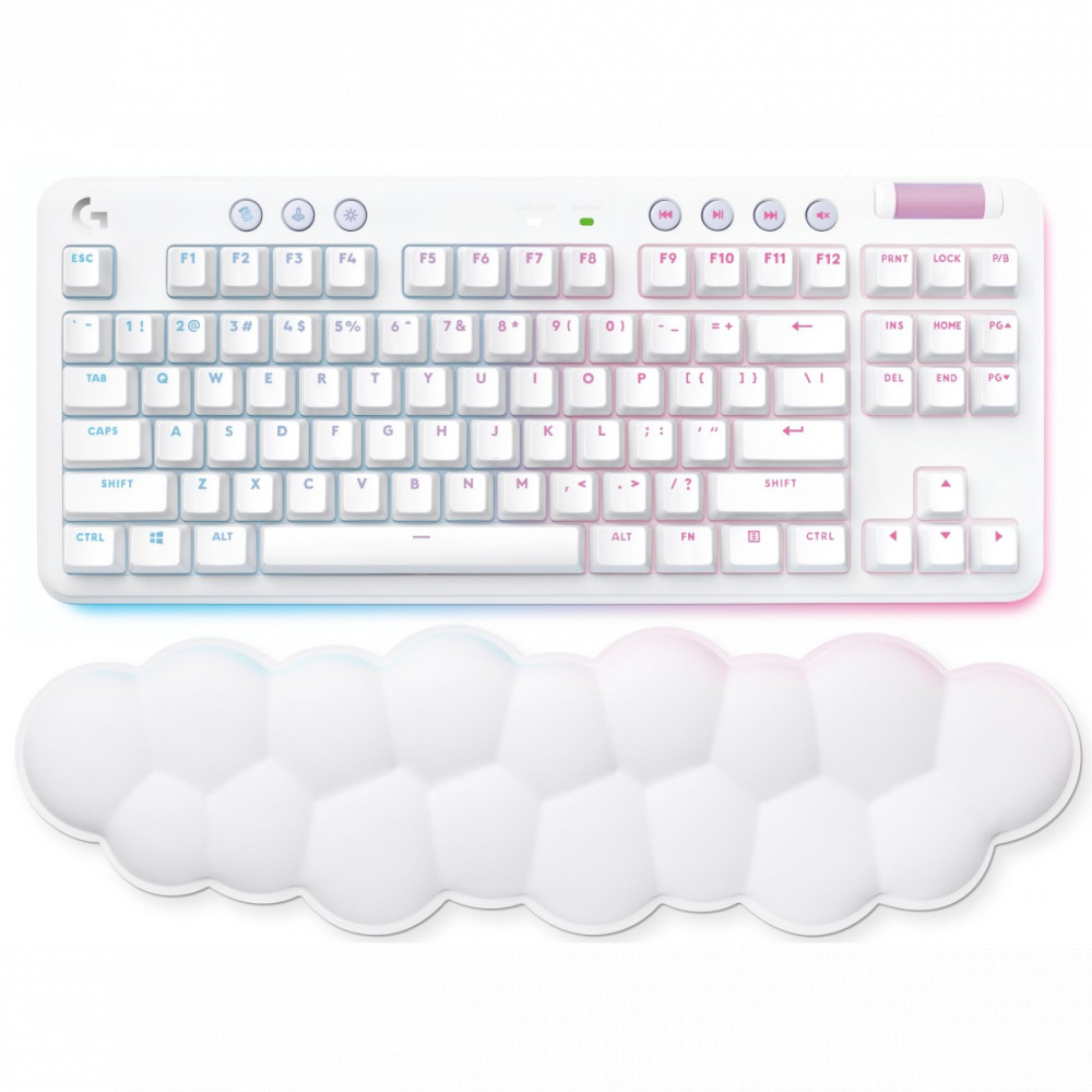 Клавиатура Logitech G715 TKL LIGHTSPEED RGB OFF WHITE 920-010691 Беспроводная, Bluetooth - миниатюра 2