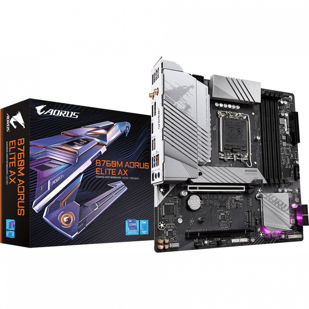 Материнская плата Gigabyte B760M AORUS ELITE AX Micro-ATX, LGA 1700 - миниатюра 6
