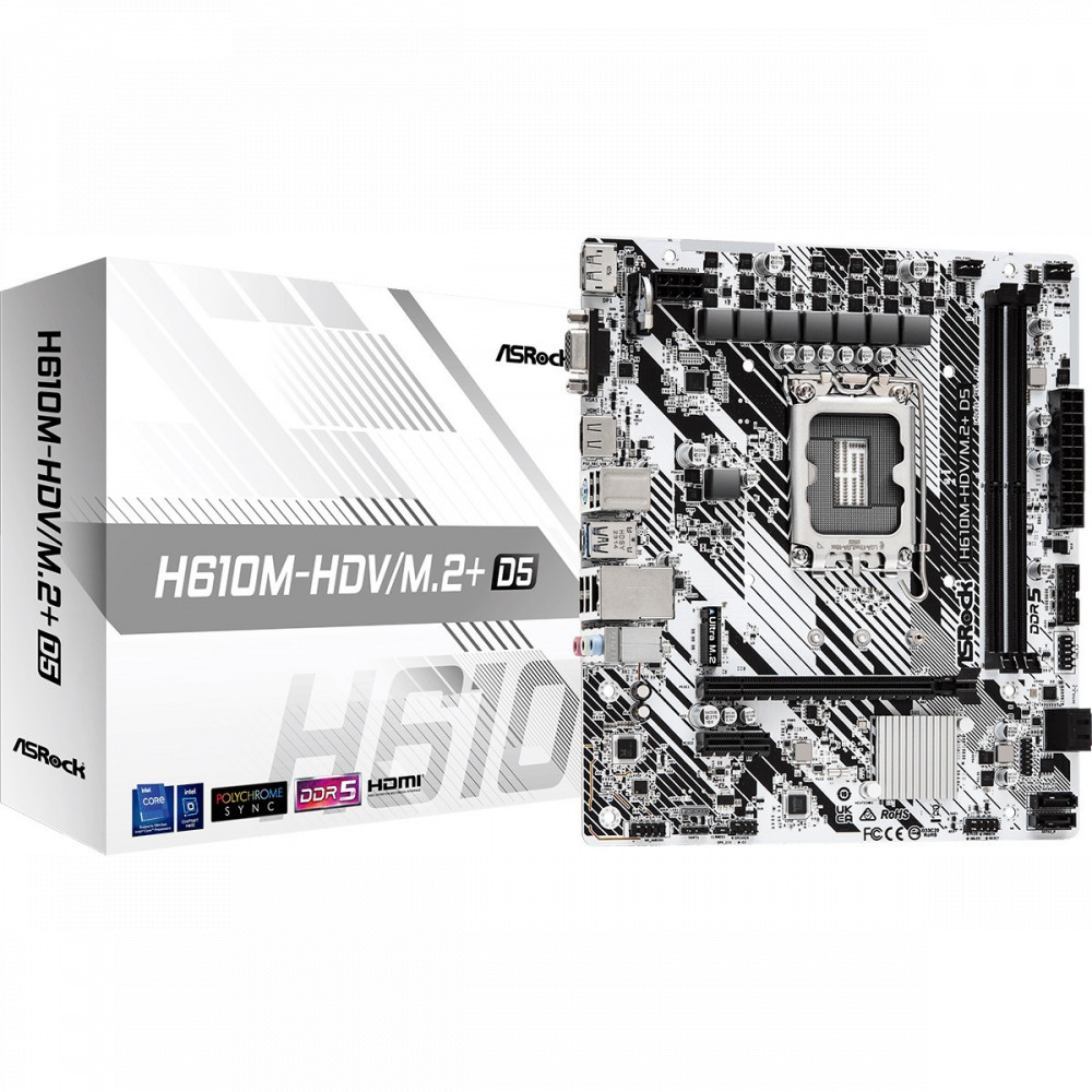 Материнская плата ASRock H610M-HDV/M.2+ D5 Micro-ATX, LGA 1700 - миниатюра 5