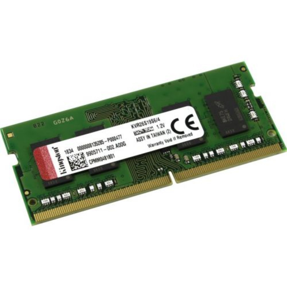 ОЗУ Kingston DDR4 SODIMM 4GB KVR26S19S6/4 SO-DIMM, DDR4, 4 Гб, 2666 МГц — фото товара