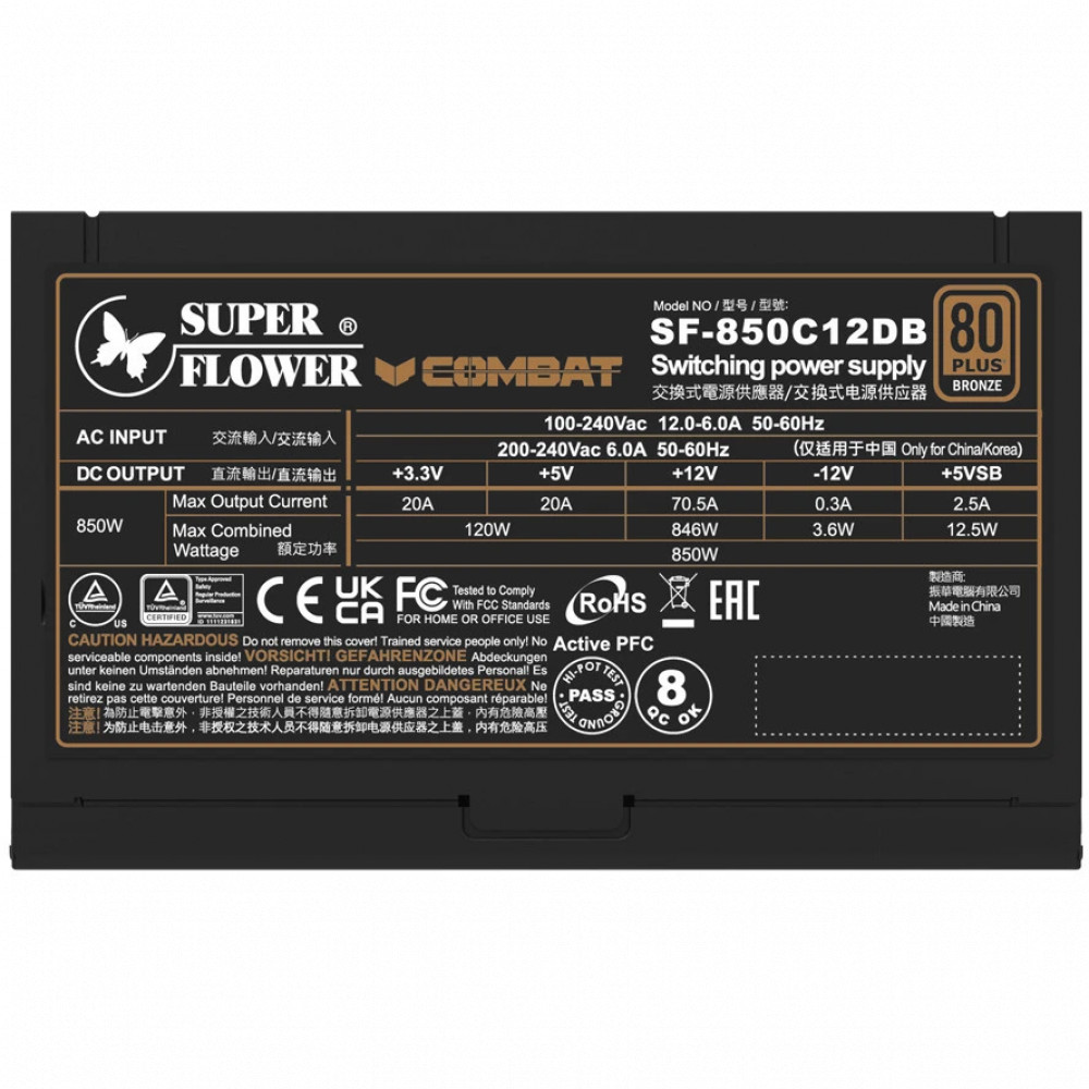 Блок питания Super Flower Combat DB SF-850C12DB 850 Вт - миниатюра 4
