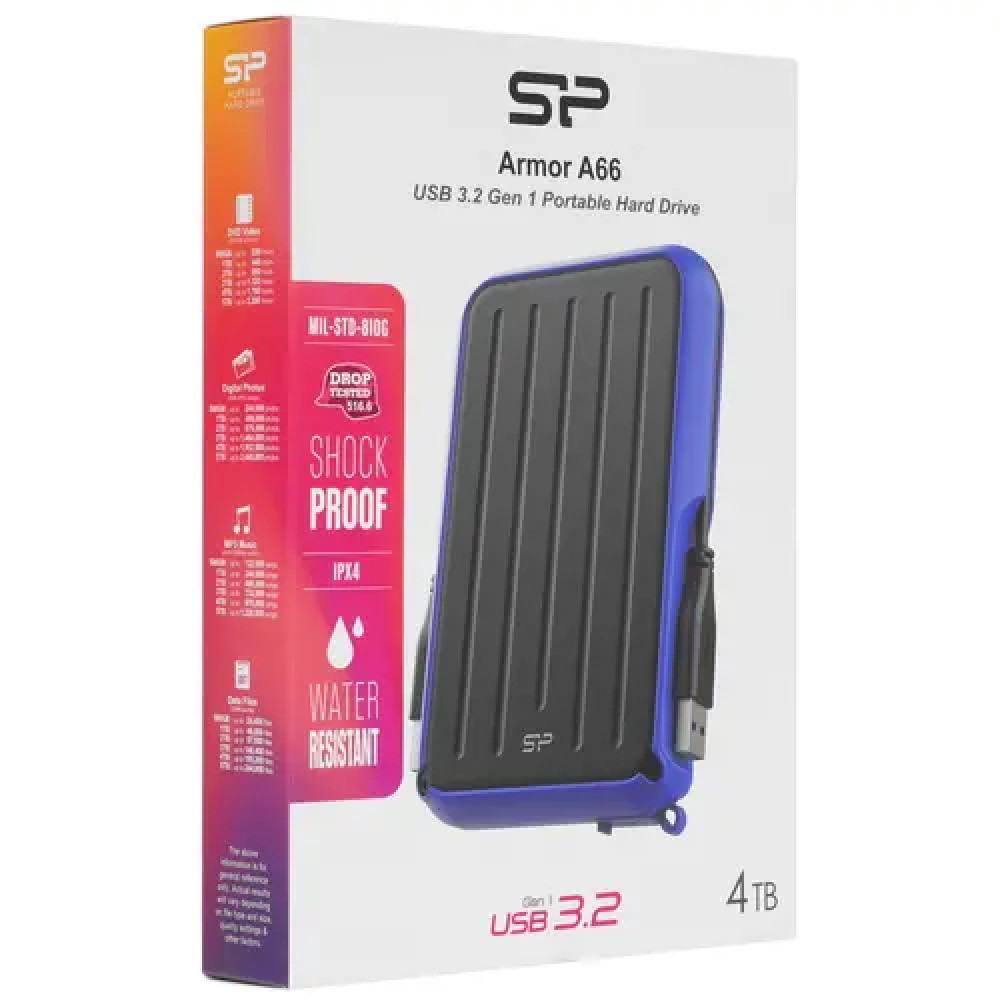 Внешние накопители Silicon Power Armor A66 SP040TBPHD66LS3B 4 ТБ - миниатюра 5