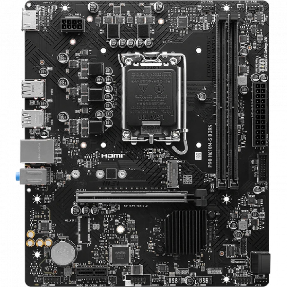 Материнская плата MSI PRO H610M-S Micro-ATX, LGA 1700 — фото товара