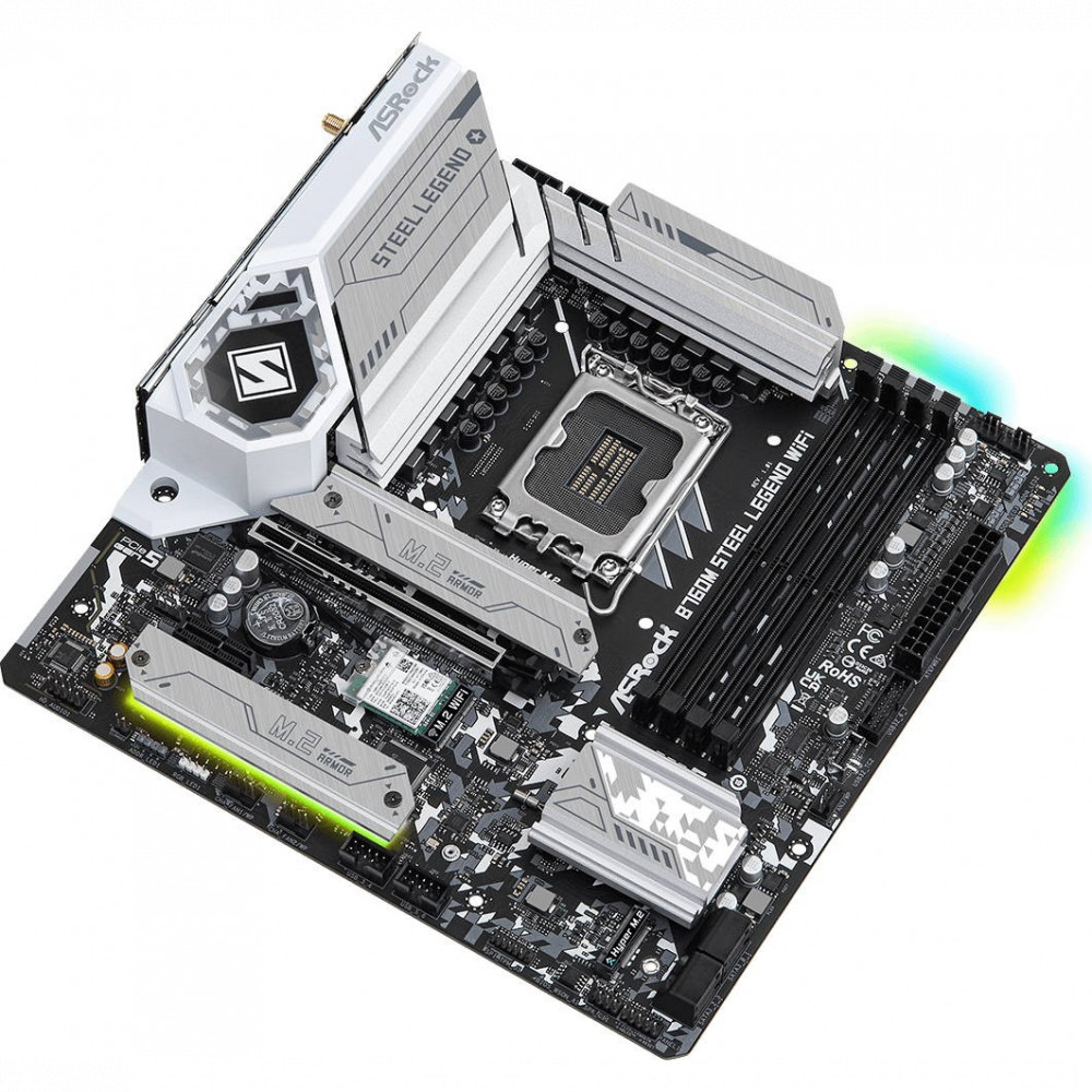 Материнская плата ASRock B760M STEEL LEGEND WIFI Micro-ATX, LGA 1700 - миниатюра 4