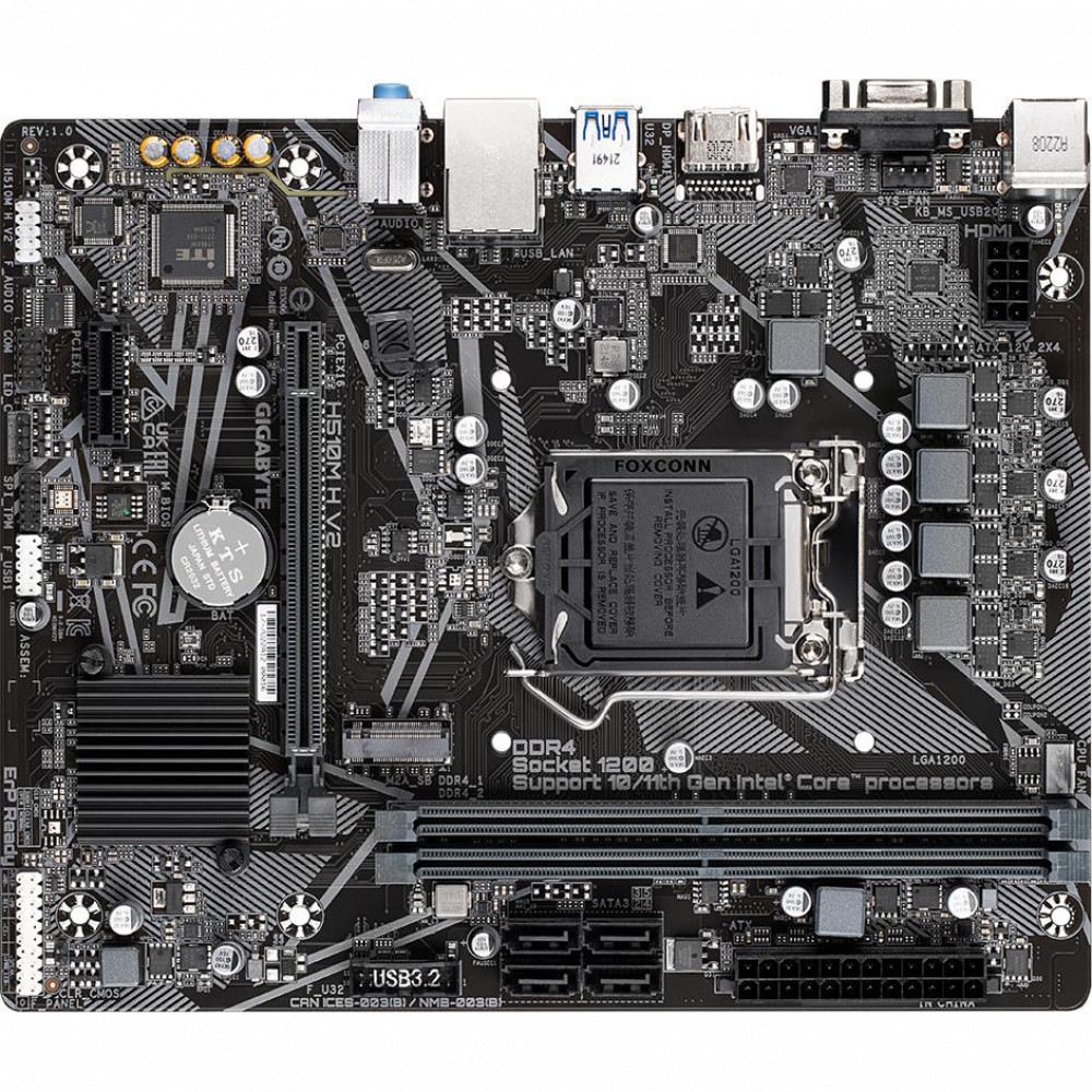 Материнская плата Gigabyte H510M H V2 Micro-ATX, LGA 1200 - миниатюра 3