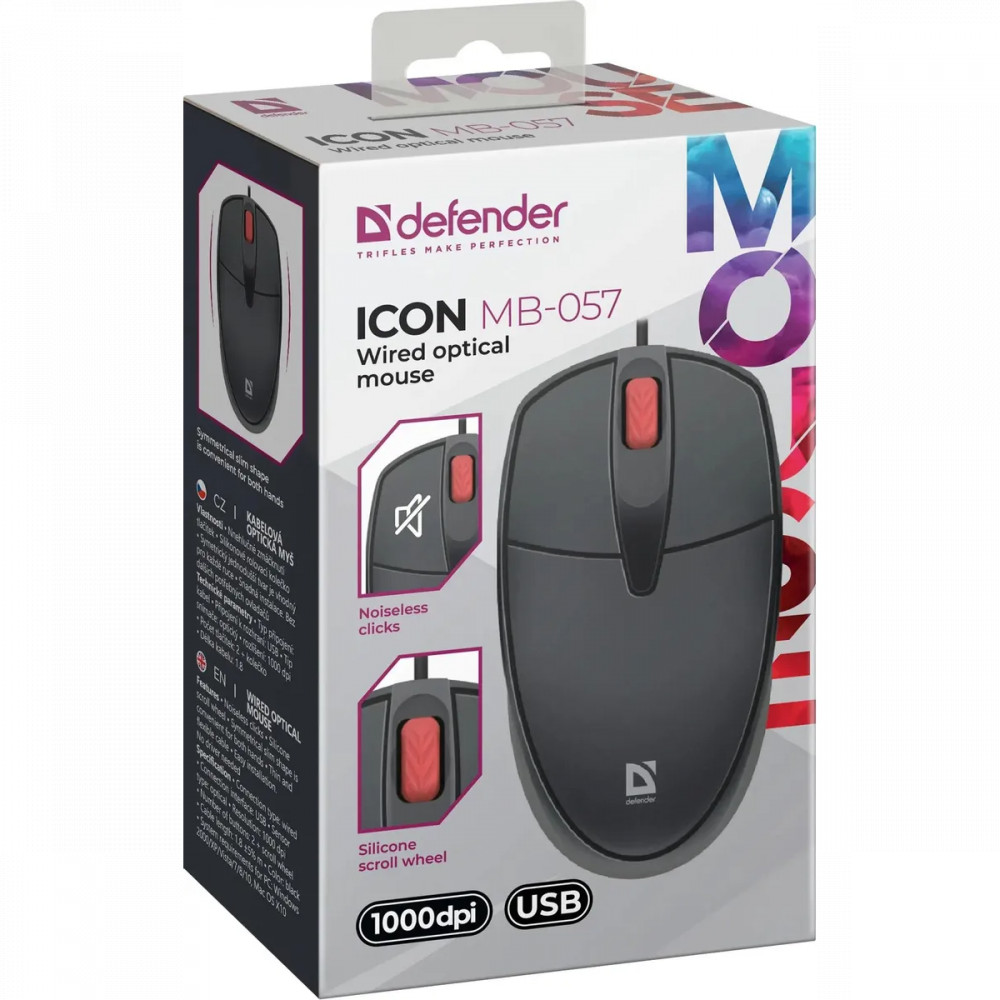 Мышь Defender Icon MB-057 52057 Бюджетные, Проводная - миниатюра 4