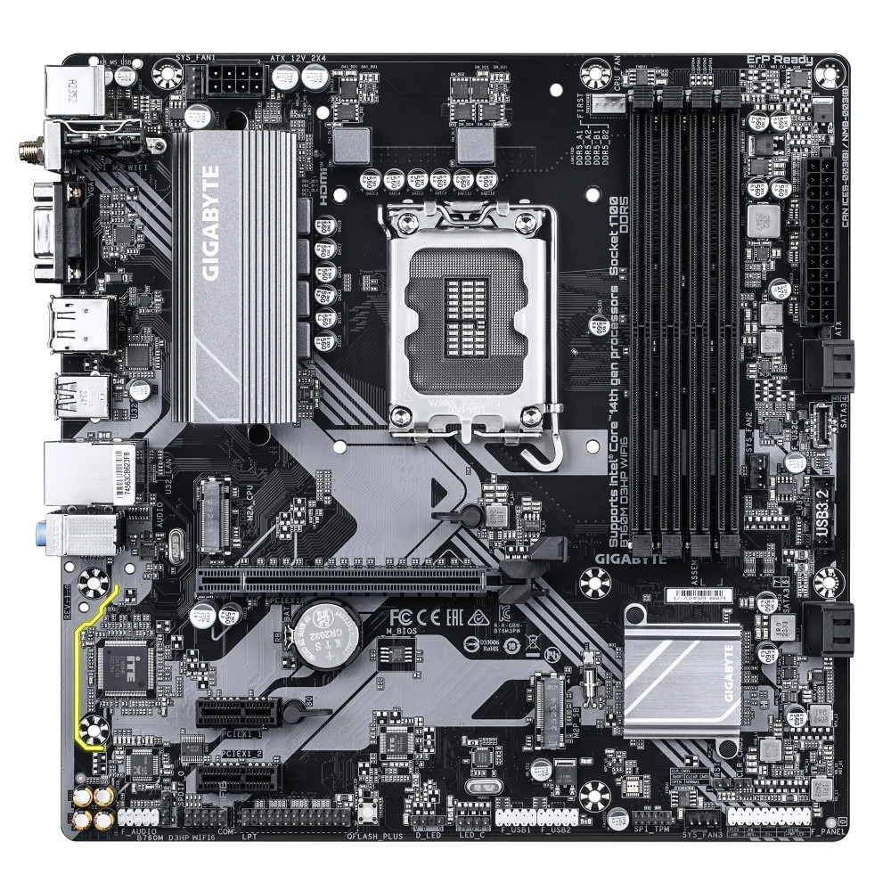 Материнская плата Gigabyte B760M D3HP WIFI6 Micro-ATX, LGA 1700 - миниатюра 3