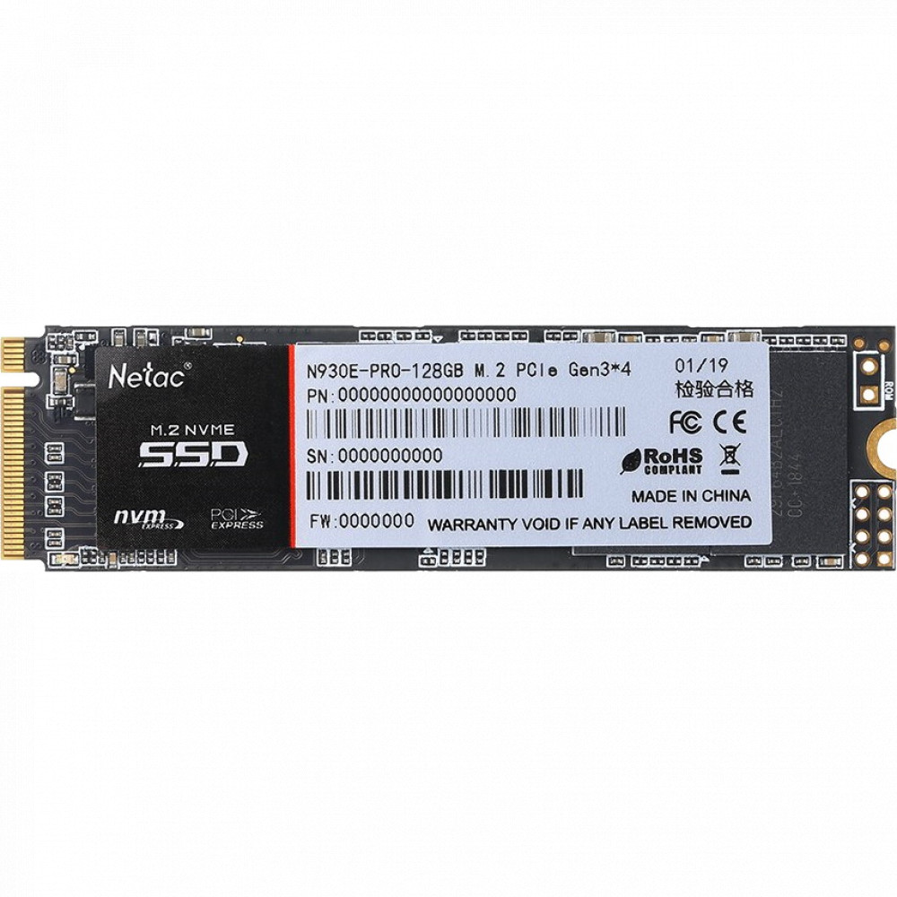 Жесткий диск Netac N930E Pro NT01N930E-128G-E4X SSD (твердотельные), 128 ГБ, M.2 — фото товара
