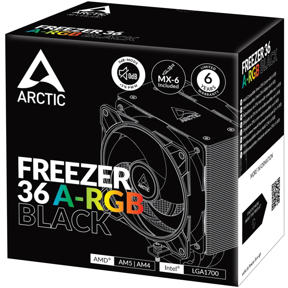 Система охлаждения ARCTIC Freezer 36 A-RGB Black ACFRE00124A Для процессора - миниатюра 4