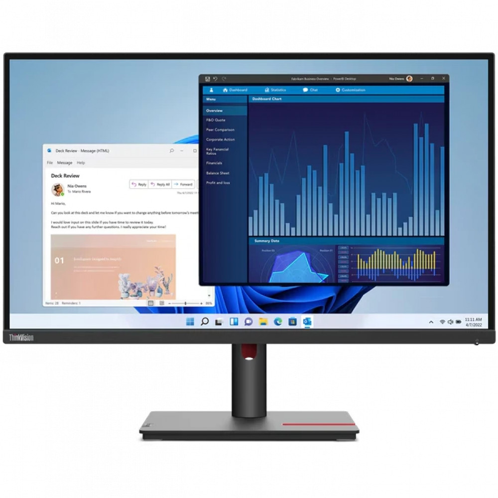 Монитор Lenovo ThinkVision T27p-30 63A9GAR1CB 27 ", IPS, 4K UHD 3840x2160 (16:9), 60 Гц — фото товара