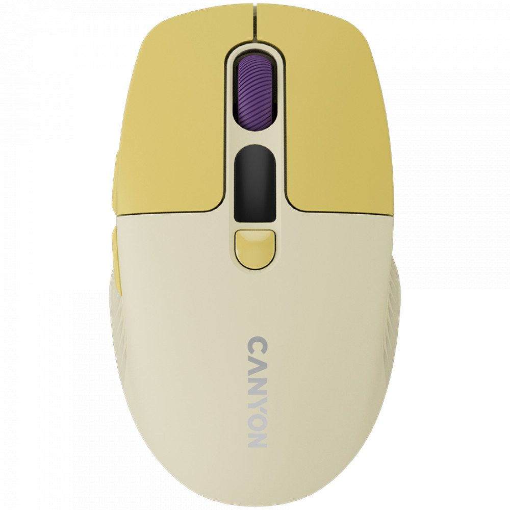 Мышь Canyon MW-26 LCD Silent Dual Mode Wireless Yellow CNS-CMSW26Y Бюджетные, Беспроводная — фото товара