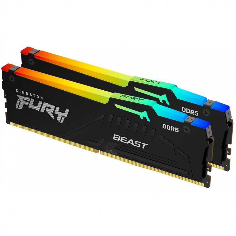ОЗУ Kingston Fury Beast RGB KF560C36BBEAK2-16 DIMM, DDR5, 16 Гб (2 х 8 Гб), 6000 МГц — фото товара