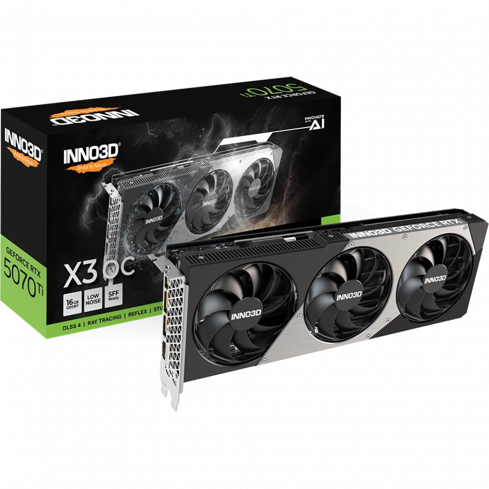 Видеокарта Inno3D GeForce RTX 5070 Ti INNO3D X3 OC N507T3-16D7X-176068N 16 ГБ — фото товара