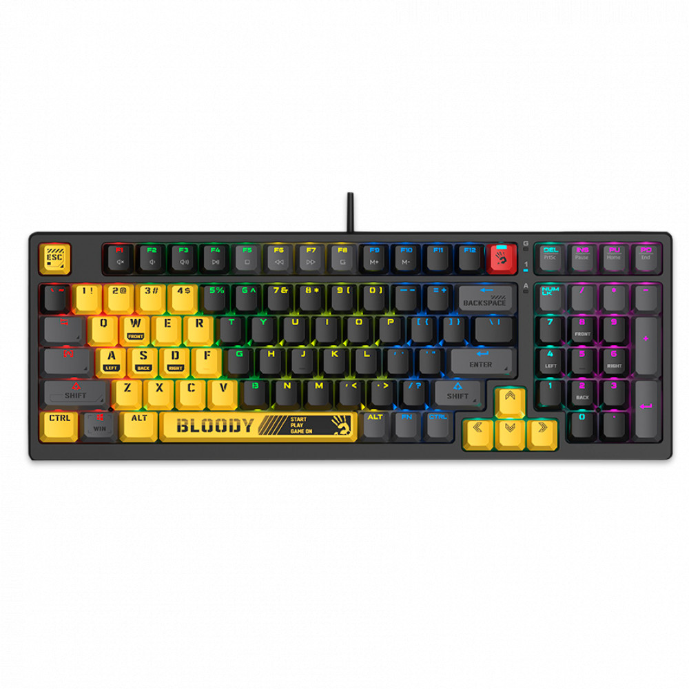 Клавиатура A4Tech S98-Lime Проводная, USB - миниатюра 2