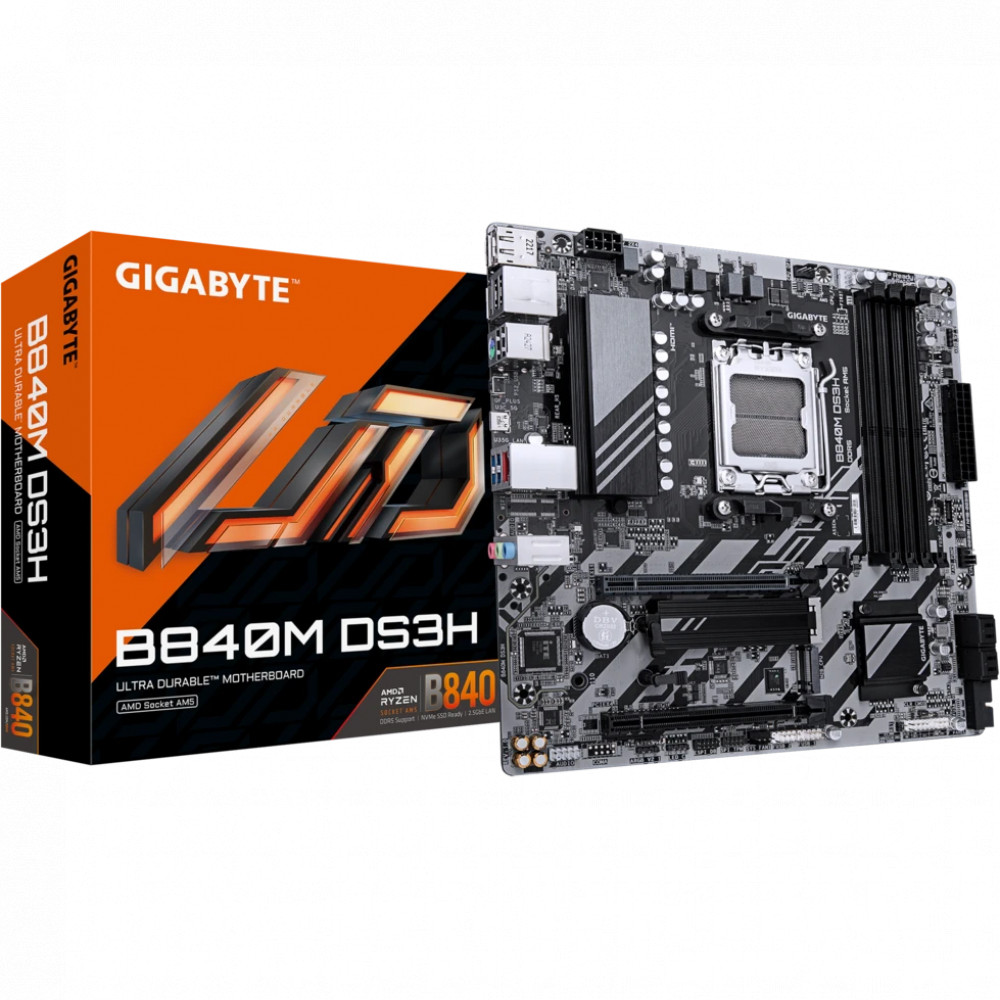 Материнская плата Gigabyte B840M DS3H Micro-ATX, AMD AM5 - миниатюра 4