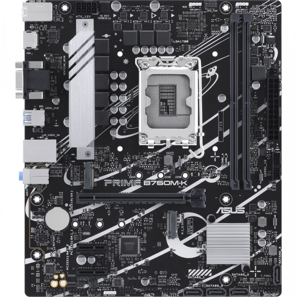 Материнская плата Asus PRIME B760M-K 90MB1FI0-M1EAY0 Micro-ATX, LGA 1700 - миниатюра 2