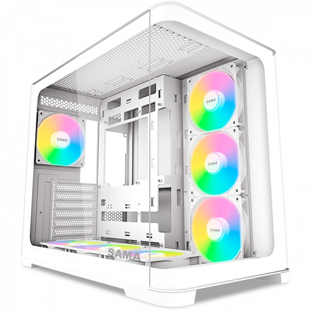 Корпус Sama V60 White V60-WHADA7X1-GL Mid-Tower — фото товара