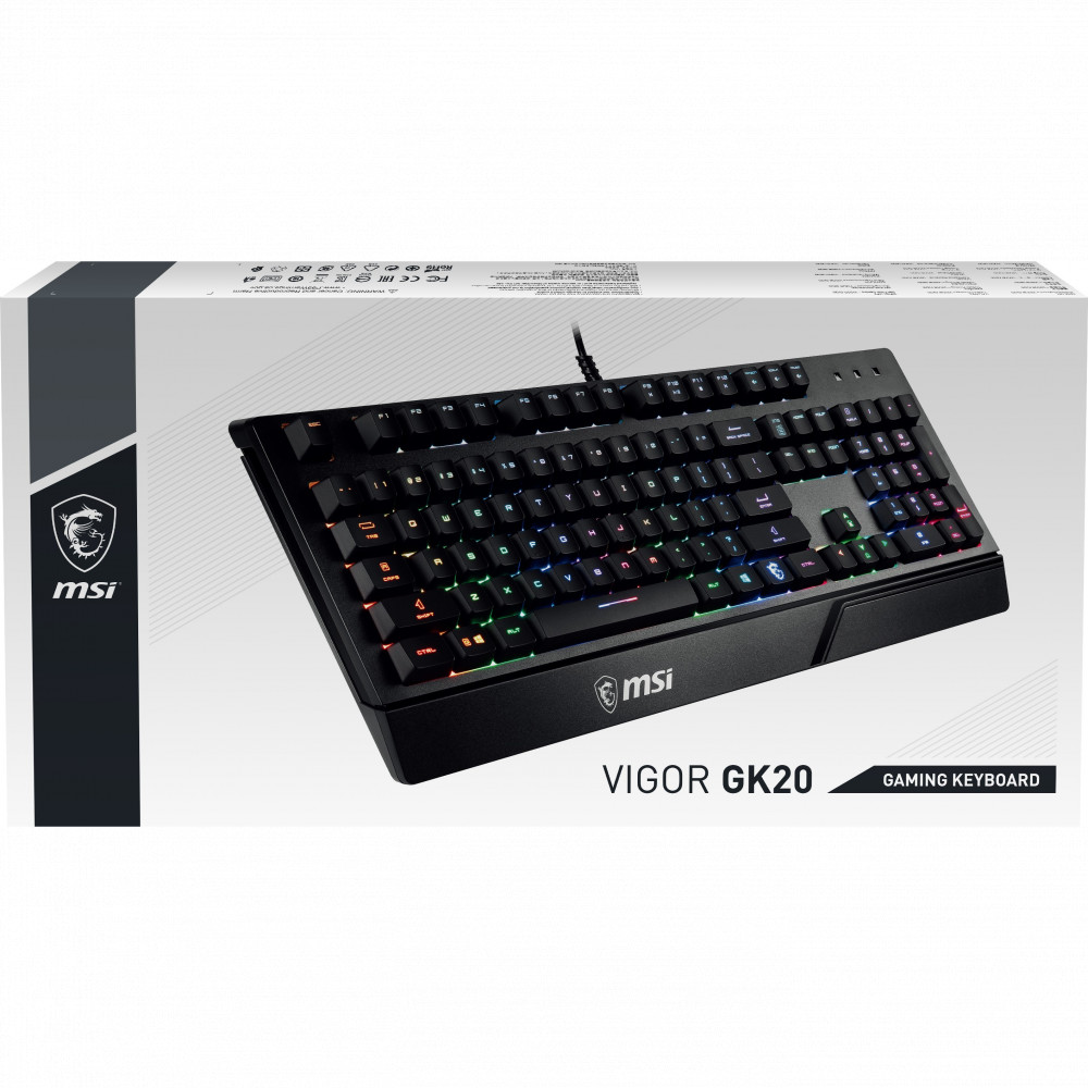 Клавиатура MSI VIGOR GK20 RU Проводная, USB - миниатюра 4