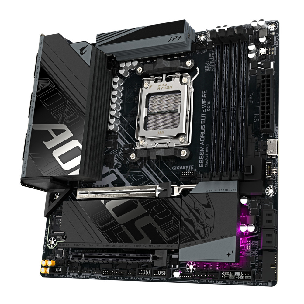 Материнская плата Gigabyte B850M Aorus Elite WIFI6E B850M Aorus Elite WIFI6E rev. 1.1 Micro-ATX, AMD AM5 - миниатюра 2