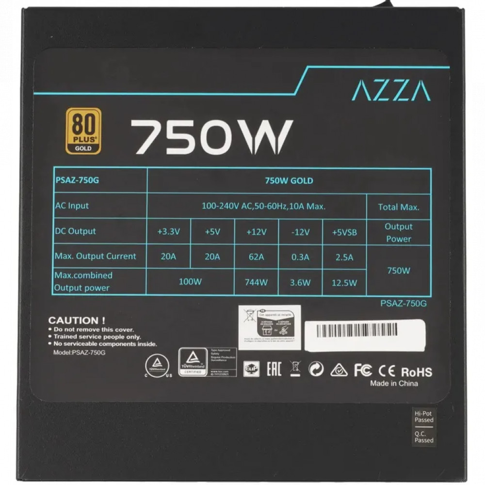 Блок питания AZZA PSAZ-750G (ATX 3.1) 750 Вт - миниатюра 4