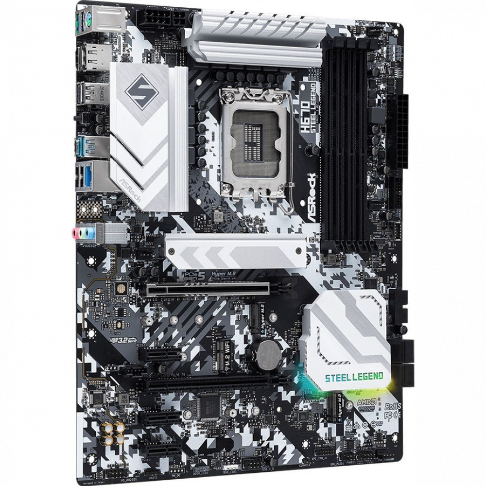Материнская плата ASRock H670 STEEL LEGEND ATX, LGA 1700 — фото товара