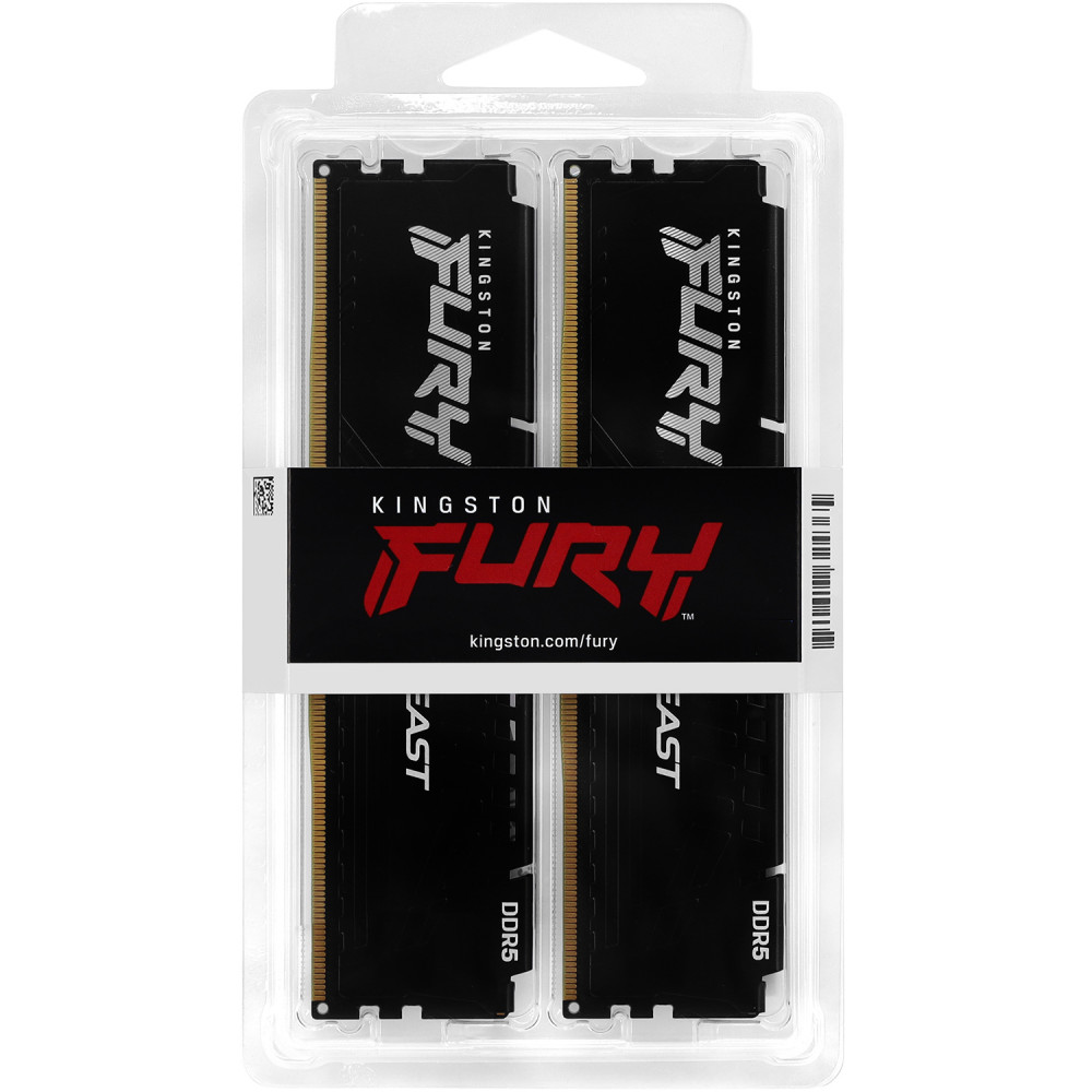 ОЗУ Kingston Fury Beast KF568C34BBEK2-32 DIMM, DDR5, 32 Гб (2 х 16 Гб), 6800 МГц - миниатюра 3