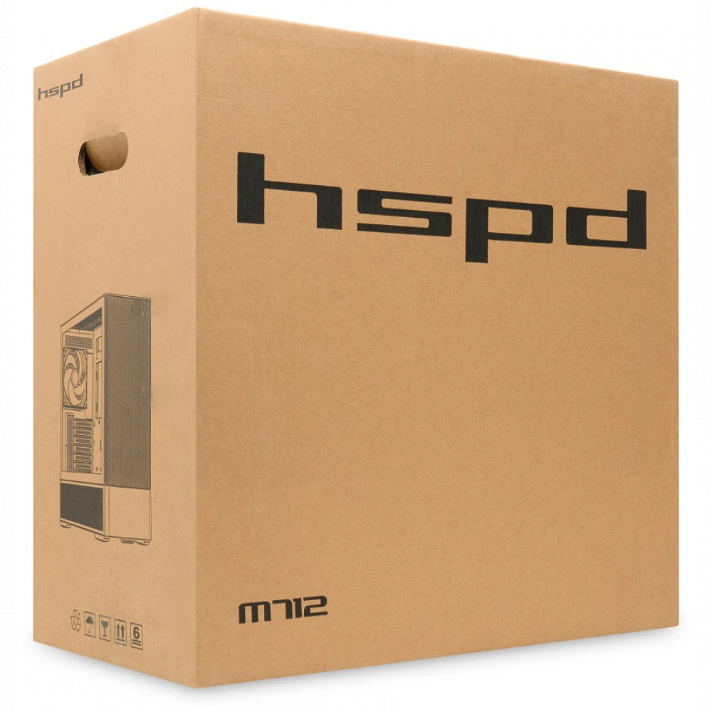 Корпус HSPD M712-TGBK Black Mid-Tower - миниатюра 5