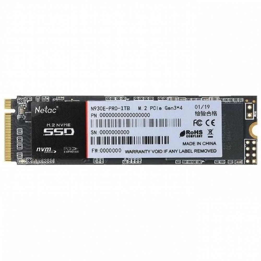 Жесткий диск Netac N930E NT01N930E-001T-E4X SSD (твердотельные), 1 ТБ, M.2, PCIe — фото товара