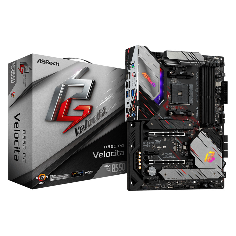 Материнская плата ASRock B550 PG Velocita B550 PG VELOCITA ATX, AMD AM4 — фото товара