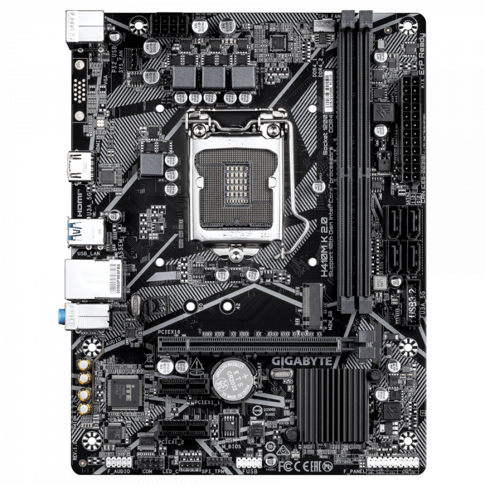 Материнская плата Gigabyte H410M K 2.0 1.0 Micro-ATX, LGA 1200 — фото товара
