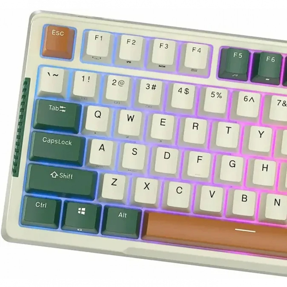 Клавиатура Royal Kludge RK-H81 White/Green (Sky Cyan Switch) 6935280824128 Беспроводная, Bluetooth - миниатюра 8