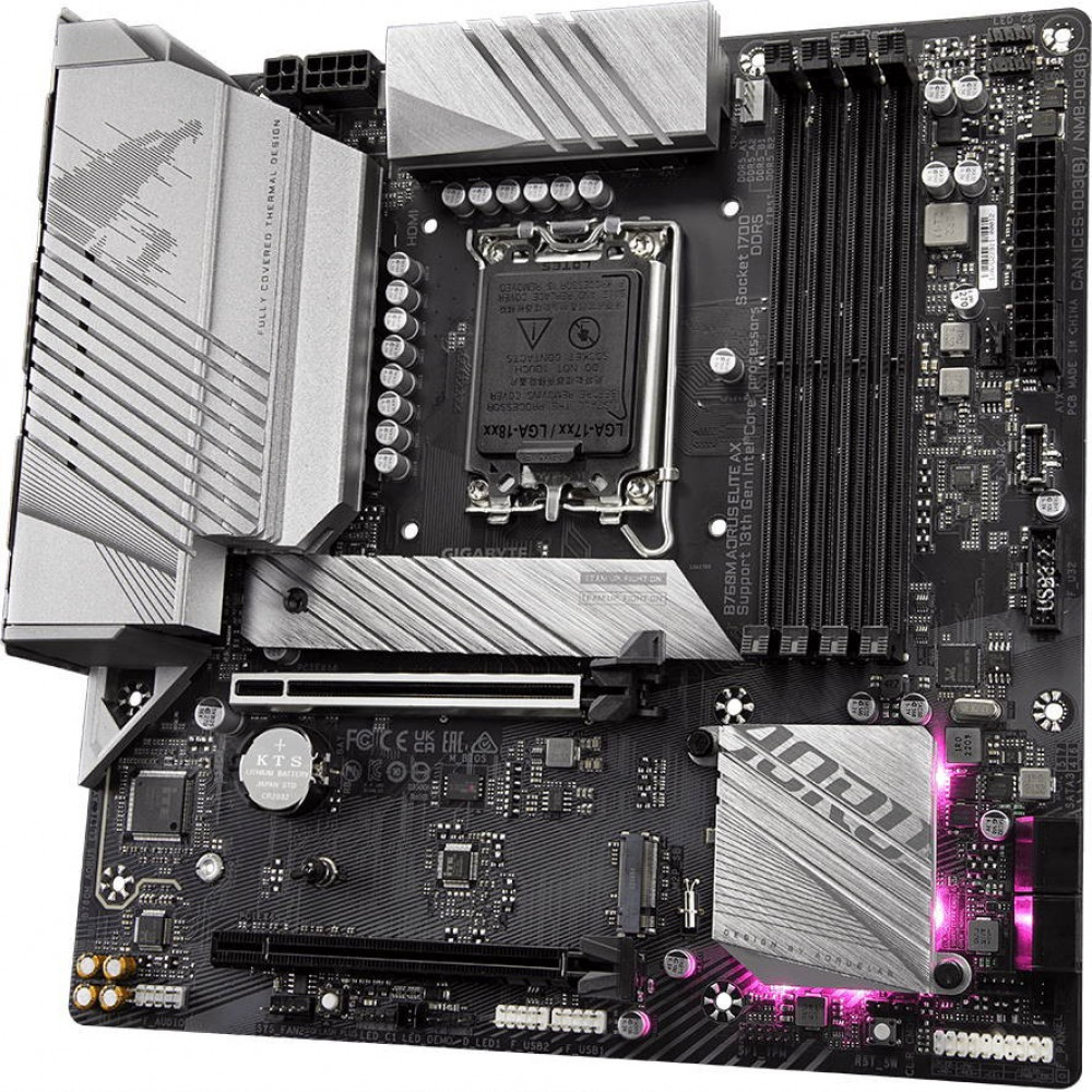 Материнская плата Gigabyte B760M AORUS ELITE AX Micro-ATX, LGA 1700 - миниатюра 3