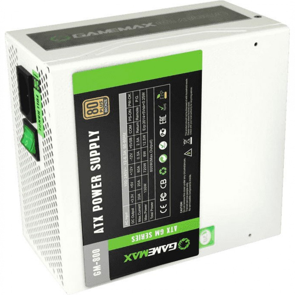 Блок питания GameMax GM-800 White GM-800 WHITE 800 Вт - миниатюра 5