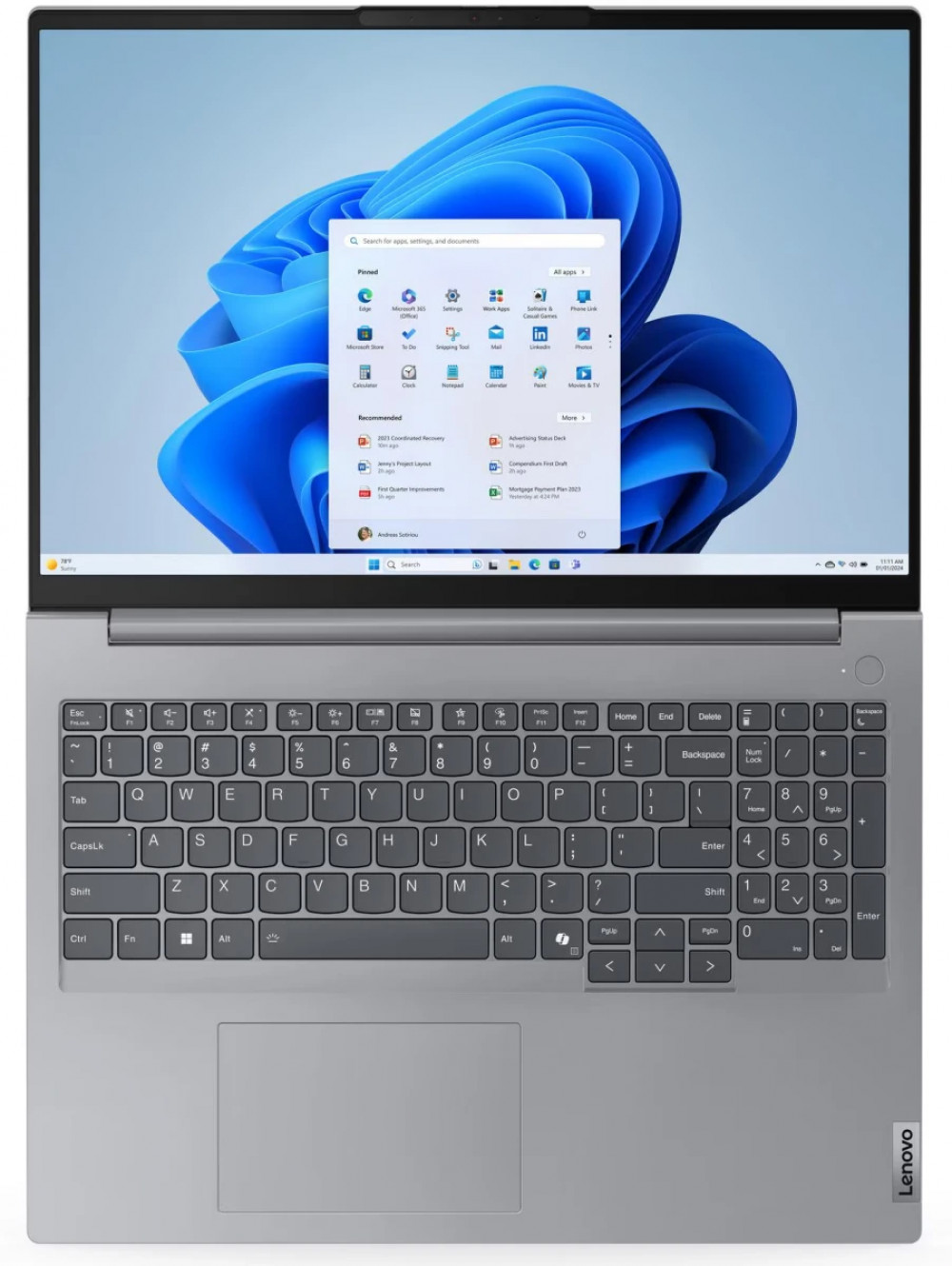 Ноутбук Lenovo ThinkBook 16 G7 ARP 21MW009QSA 16 ", WUXGA 1920x1200 (16:10), AMD, Ryzen 7, 16 Гб, 512 ГБ, AMD Radeon 680M - миниатюра 2